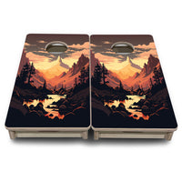 Mini Cornhole Boards - Mountain Sunset