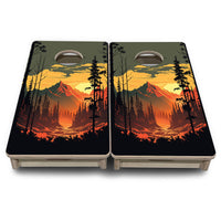 Mini Cornhole Boards - Mountain Sunset