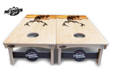 Natural Deer & Fish Cornhole Boards - Pro Solution Lite Series