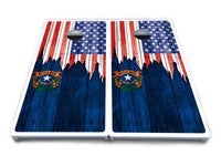 State Flag Designs Massachusetts to New Jersey Cornhole Boards - All Weather Series