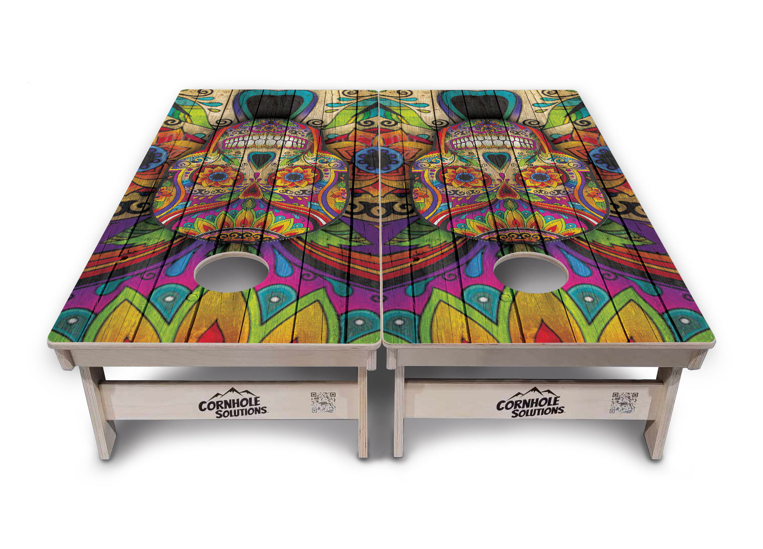 Sugar Skull Cornhole Boards - Professional Tournament Series - Colorful