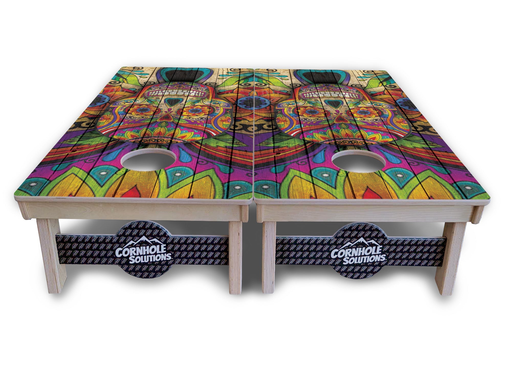 Sugar Skull Cornhole Boards - Professional Tournament Series - Colorful