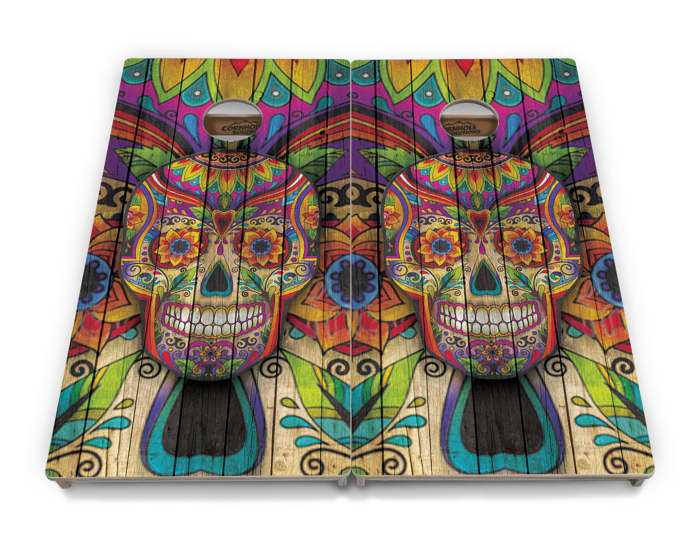Sugar Skull Cornhole Boards - Professional Tournament Series - Colorful