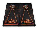 Glow Hole Black Backgound Cornhole Boards - Professional Tournament Series