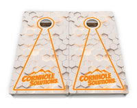Glow Hole White Background Cornhole Boards - Professional Tournament Series