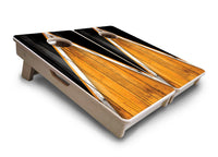 Mini Cornhole Boards - Orange & Black Triangle