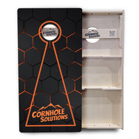 Glow Hole Black Backgound Cornhole Boards - Professional Tournament Series