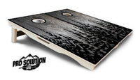Greyscale Pine Trees Cornhole Boards - Pro Solution Lite Series