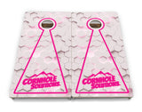 Glow Hole White Background Cornhole Boards - Professional Tournament Series