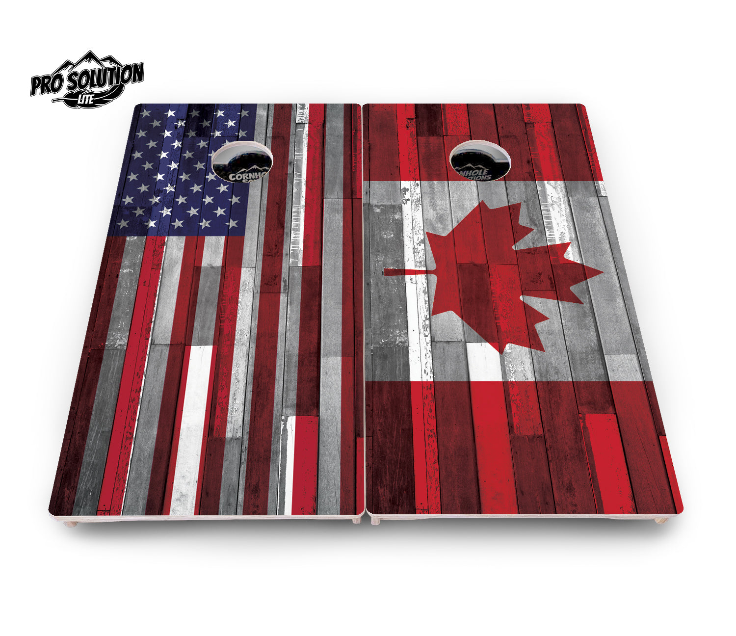 USA / Canada / Union Jack Plank Flag Cornhole Boards - Pro Solution Lite Series