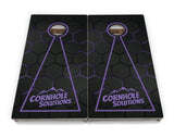 Glow Hole Black Backgound Cornhole Boards - Professional Tournament Series