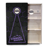 Glow Hole Black Backgound Cornhole Boards - Professional Tournament Series