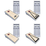 Red/Black Hole Ring Cornhole Boards - All Weather Series