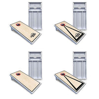 Red/Black Hole Ring Cornhole Boards - All Weather Series