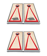 Red/Black Hole Ring Cornhole Boards - All Weather Series