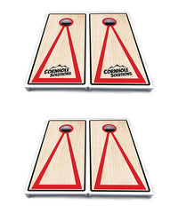 Red/Black Hole Ring Cornhole Boards - All Weather Series