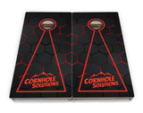 Glow Hole Black Backgound Cornhole Boards - Professional Tournament Series