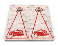 Glow Hole White Background Cornhole Boards - Professional Tournament Series