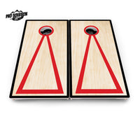 Red/Black Hole Ring Cornhole Boards - Pro Solution Lite Series