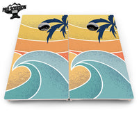 Retro Beach Cornhole Boards - Pro Solution Elite Series