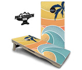 Retro Beach Cornhole Boards - Pro Solution Elite Series