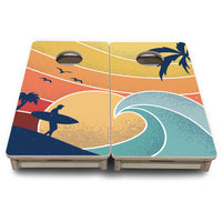 Mini Cornhole Boards - Retro Beach