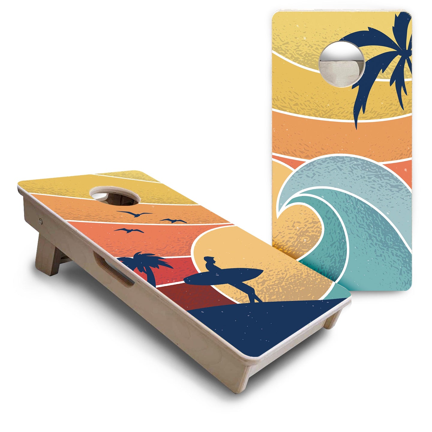 Mini Cornhole Boards - Retro Beach