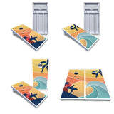 Retro Beach Cornhole Boards - All Weather Series