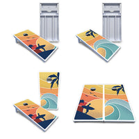 Retro Beach Cornhole Boards - All Weather Series