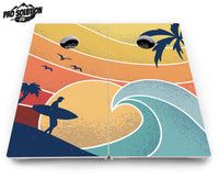 Retro Beach Cornhole Boards - Pro Solution Lite Series