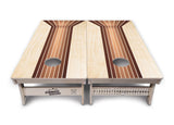 Retro Wood Lines Cornhole Boards - Professional Tournament Series