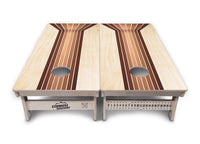 Retro Wood Lines Cornhole Boards - Professional Tournament Series