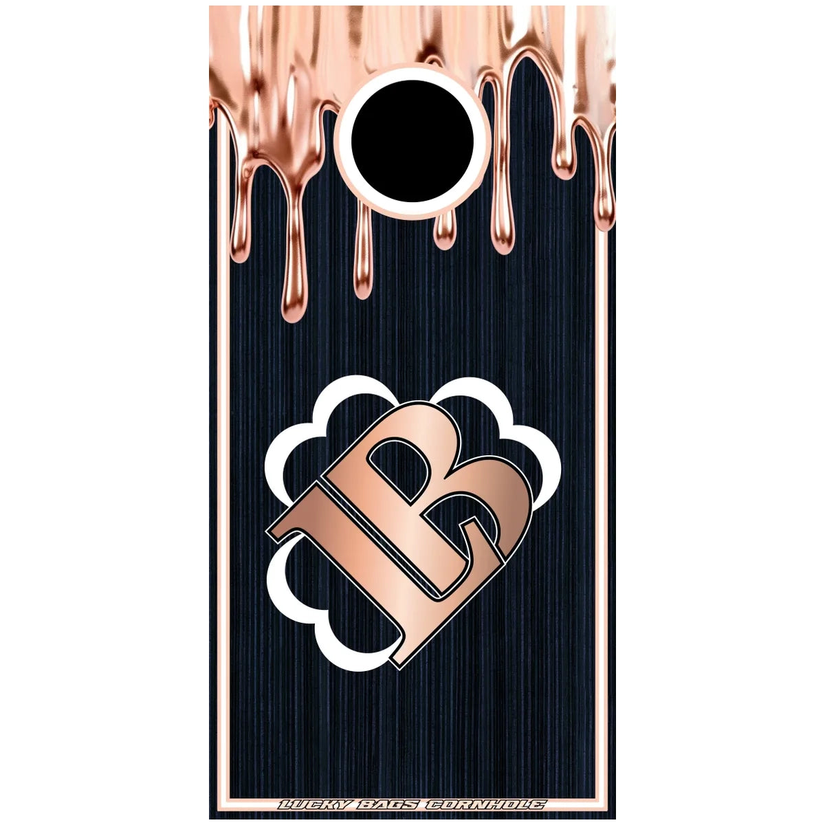 Lucky Navy / Rose Gold Drips ACL Licensed Cornhole Boards