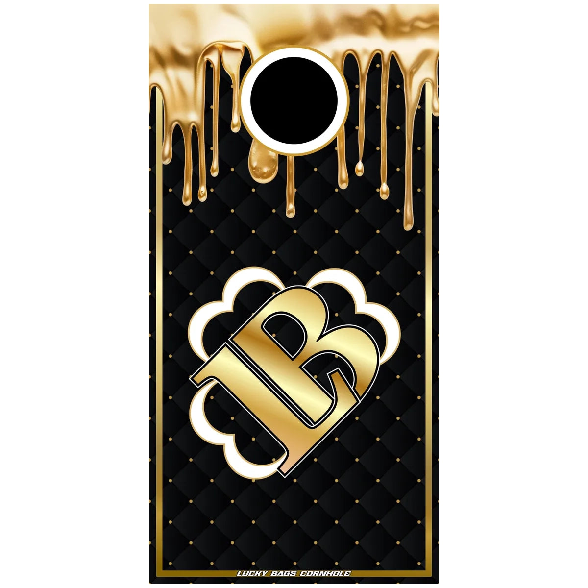 Lucky Black and Gold Drip ACL Licensed Cornhole Boards