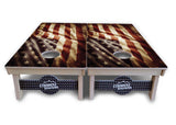 Rustic Wavy Flag Cornhole Boards - Professional Tournament Series