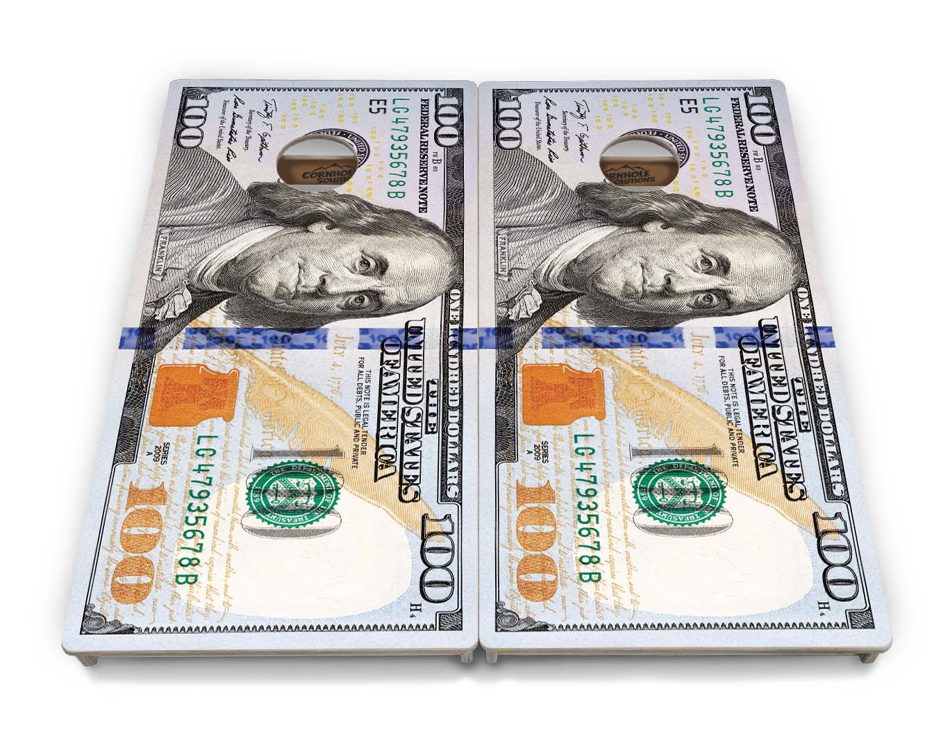 $100 Bill Cornhole Boards - Professional Tournament Series