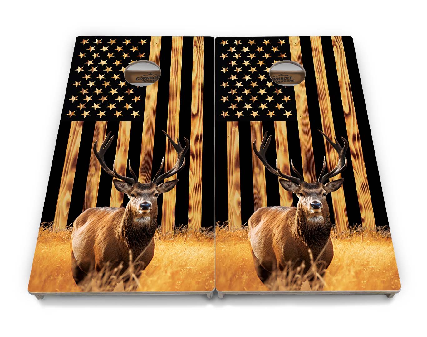 Colorful Deer & Fish Cornhole Boards - Professional Tournament Series