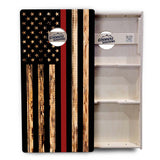 Blue & Red Line Burnt Flag Cornhole Boards - Professional Tournament Series