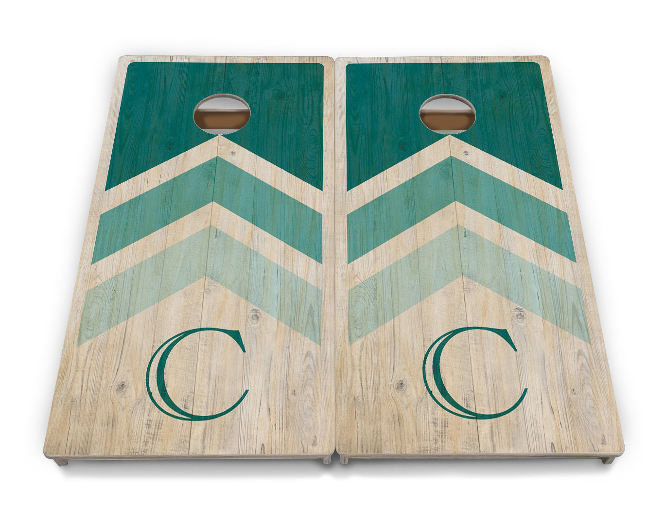 Wedding Arrows Cornhole Boards - Professional Tournament Series - Teal