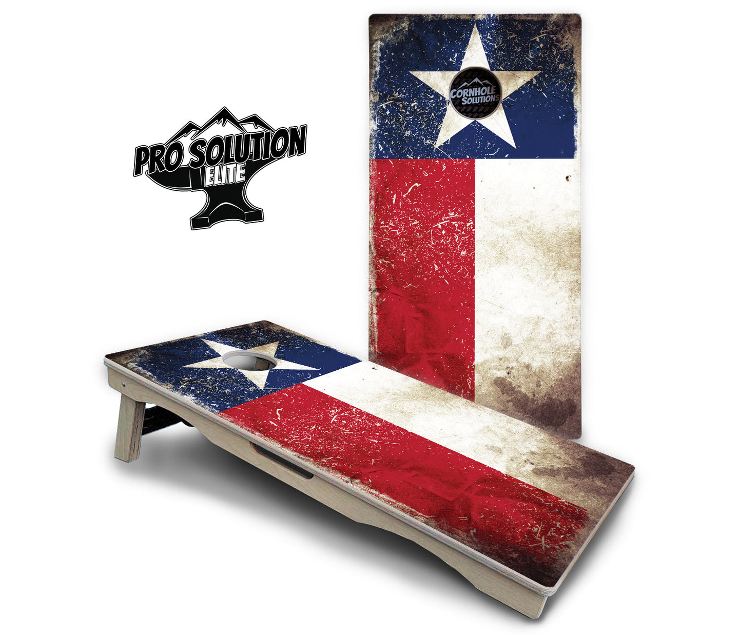 Texas Distressed Flag Cornhole Boards - Pro Solution Elite Series