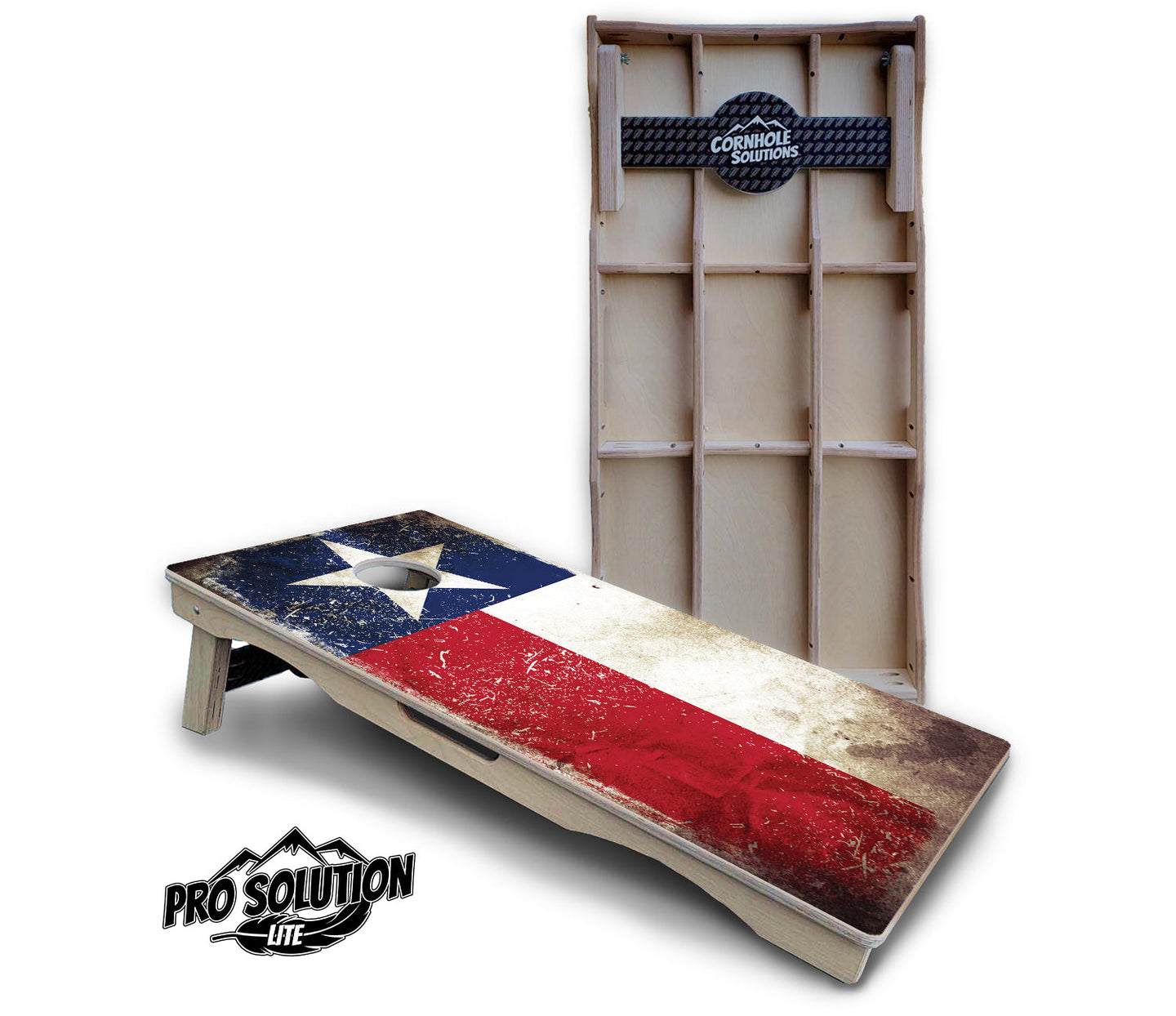 Texas Distressed Flag Cornhole Boards - Pro Solution Lite Series