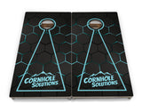 Glow Hole Black Backgound Cornhole Boards - Professional Tournament Series
