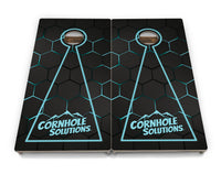 Glow Hole Black Backgound Cornhole Boards - Professional Tournament Series