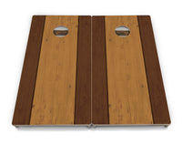 Brown Two Tone Planks Cornhole Boards - Professional Tournament Series