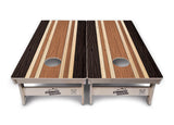 Brown Two Tone Stripes Cornhole Boards - Professional Tournament Series