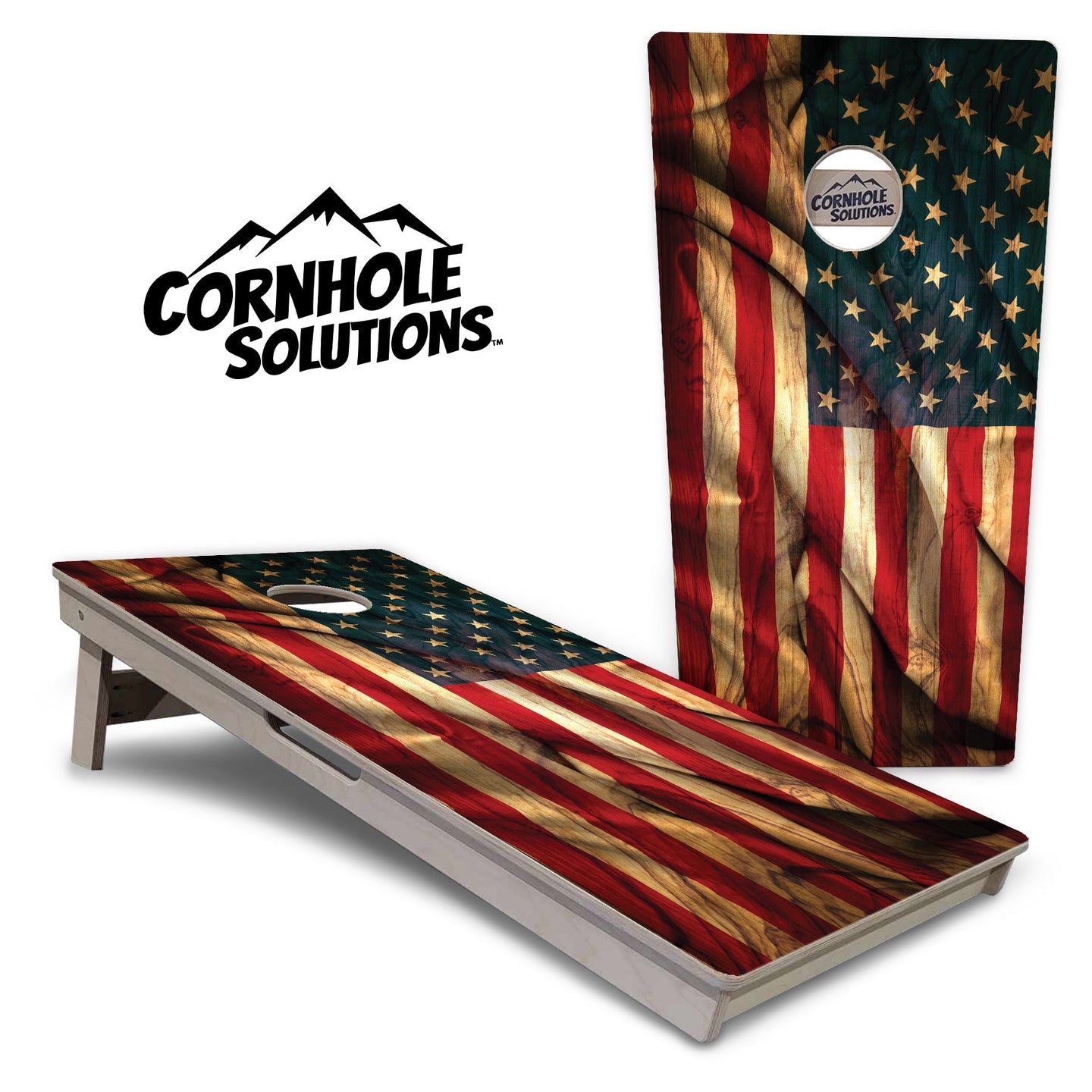 USA Wood Flag Color Cornhole Boards - Professional Tournament Series