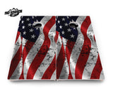 Wavy Distressed Flag Cornhole Boards - Pro Solution Lite Series