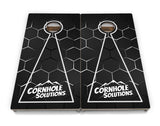 Glow Hole Black Backgound Cornhole Boards - Professional Tournament Series