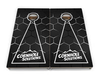Glow Hole Black Backgound Cornhole Boards - Professional Tournament Series