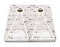 Glow Hole White Background Cornhole Boards - Professional Tournament Series